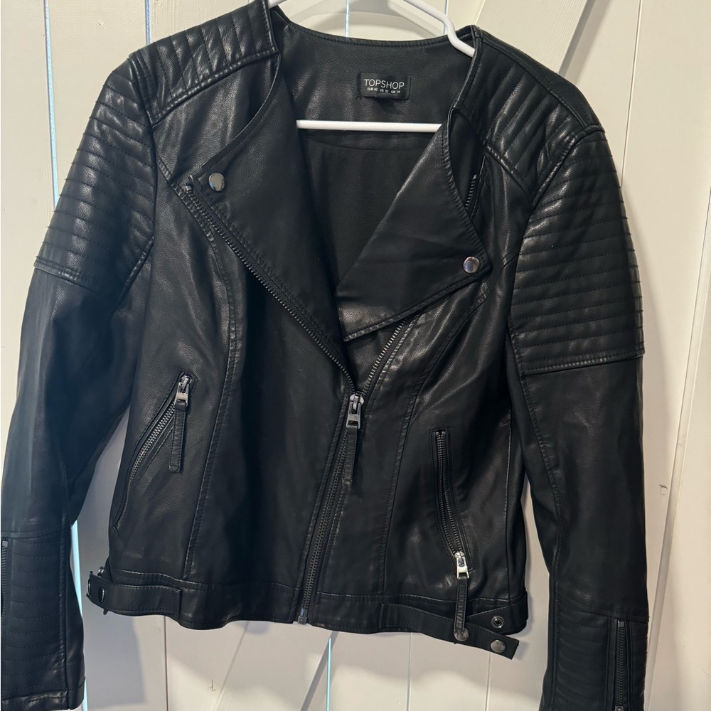 Black leather Moto jacket